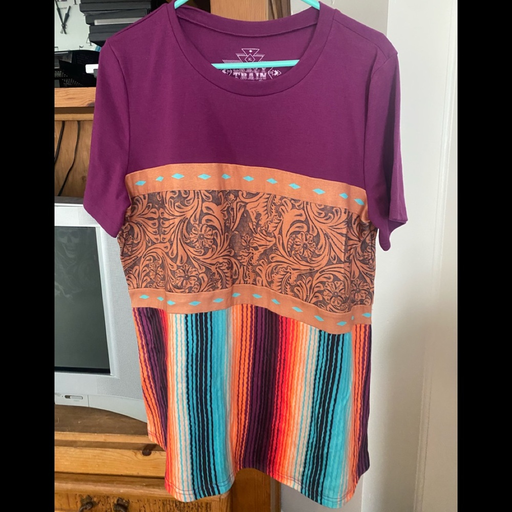 COPY - Crazy Train Aztec T-Shirt Size XL